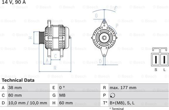 BOSCH 0 986 049 800 - Генератор avtokuzovplus.com.ua