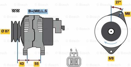 BOSCH 0 986 080 020 - Генератор autocars.com.ua