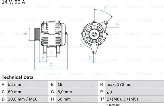 BOSCH 0 986 080 030 - Генератор avtokuzovplus.com.ua