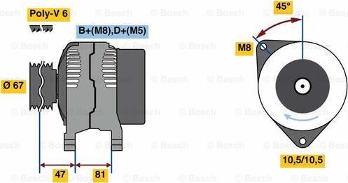 BOSCH 0 986 080 120 - Генератор autocars.com.ua