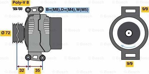 BOSCH 0 986 080 310 - Генератор avtokuzovplus.com.ua