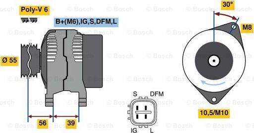 BOSCH 0 986 080 460 - Генератор avtokuzovplus.com.ua