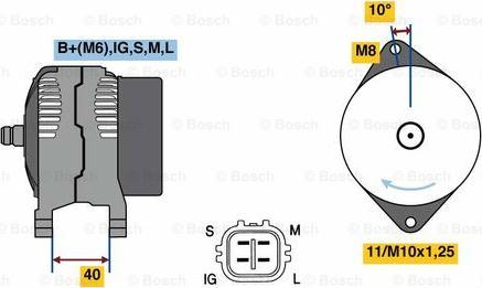 BOSCH 0 986 080 470 - Генератор autocars.com.ua