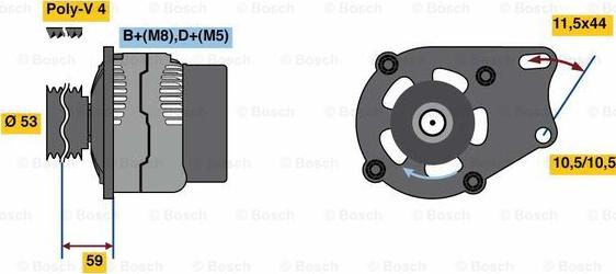 BOSCH 0 986 080 540 - Генератор autocars.com.ua