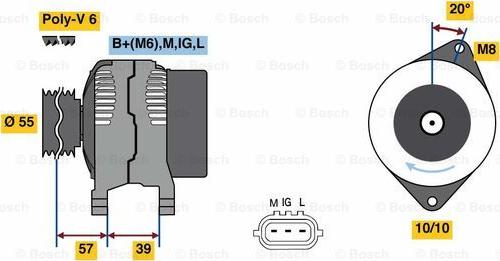 BOSCH 0 986 080 590 - Генератор autocars.com.ua