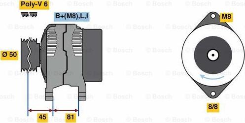 BOSCH 0 986 080 650 - Генератор avtokuzovplus.com.ua