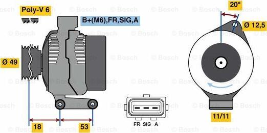 BOSCH 0 986 080 700 - Генератор autocars.com.ua