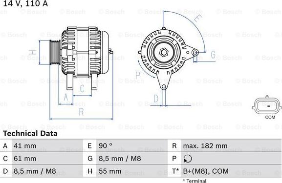 BOSCH 0 986 080 710 - Генератор avtokuzovplus.com.ua