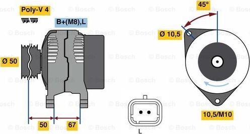 BOSCH 0 986 080 720 - Генератор avtokuzovplus.com.ua