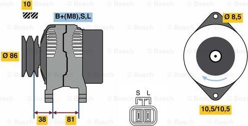 BOSCH 0 986 080 740 - Генератор autocars.com.ua