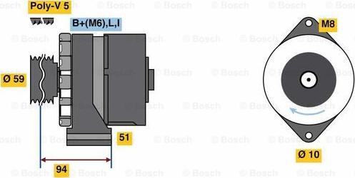 BOSCH 0 986 080 760 - Генератор avtokuzovplus.com.ua