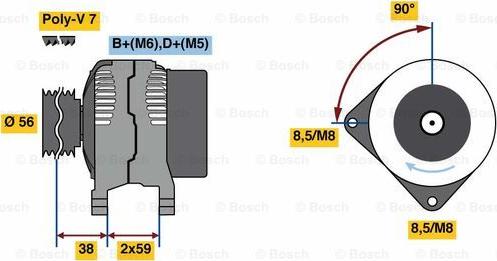 BOSCH 0 986 080 950 - Генератор autocars.com.ua