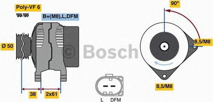 BOSCH 0986080970 - Генератор autocars.com.ua