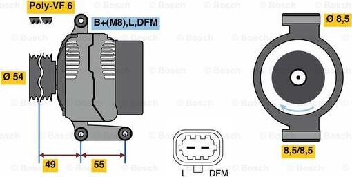 BOSCH 0 986 081 070 - Генератор autocars.com.ua