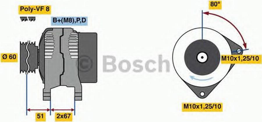 BOSCH 0986081130 - Генератор autodnr.net