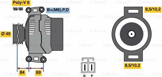 BOSCH 0 986 081 300 - Генератор autocars.com.ua