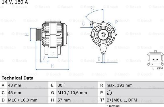 BOSCH 0 986 081 330 - Генератор avtokuzovplus.com.ua