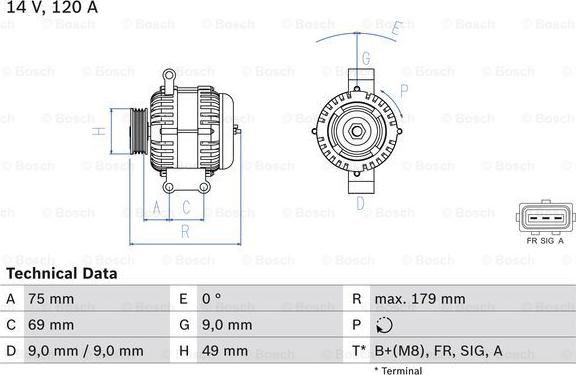 BOSCH 0 986 081 700 - Генератор autocars.com.ua