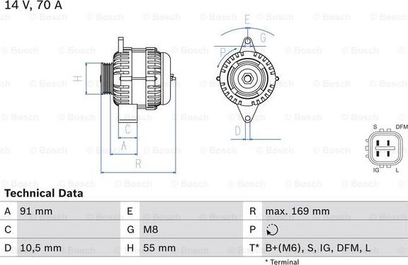 BOSCH 0 986 082 300 - Генератор autocars.com.ua