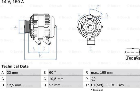 BOSCH 0 986 082 400 - Генератор avtokuzovplus.com.ua