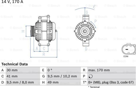 BOSCH 0 986 082 480 - Генератор autodnr.net