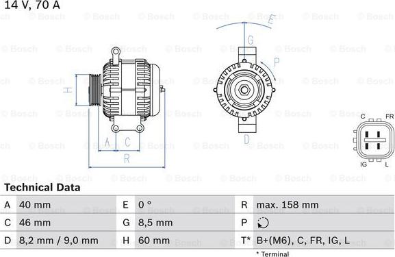 BOSCH 0 986 082 800 - Генератор autodnr.net