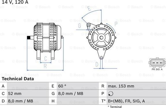 BOSCH 0 986 083 080 - Генератор autocars.com.ua