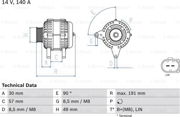 BOSCH 0 986 083 140 - Генератор autocars.com.ua