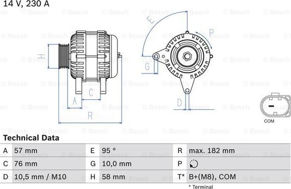 BOSCH 0 986 083 460 - Генератор autocars.com.ua