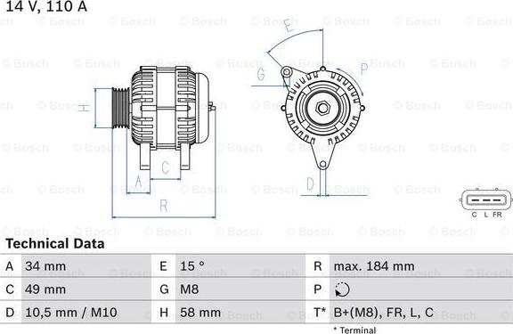 BOSCH 0 986 083 640 - Генератор avtokuzovplus.com.ua