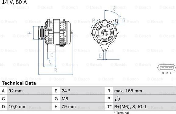 BOSCH 0 986 083 720 - Генератор autocars.com.ua