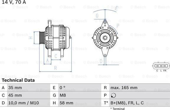 BOSCH 0 986 083 780 - Генератор avtokuzovplus.com.ua