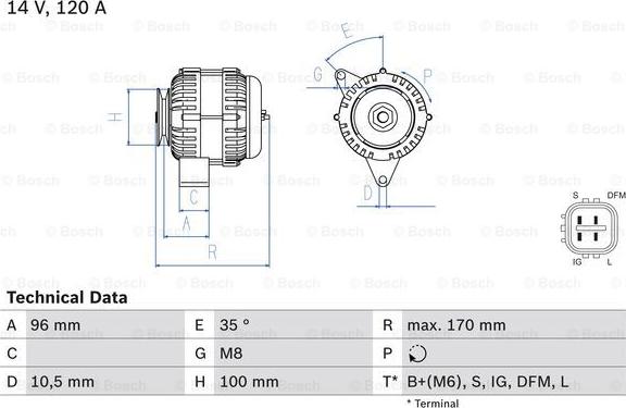 BOSCH 0 986 084 380 - Генератор avtokuzovplus.com.ua