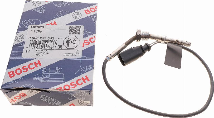 BOSCH 0 986 259 042 - Датчик, температура вихлопних газів autocars.com.ua