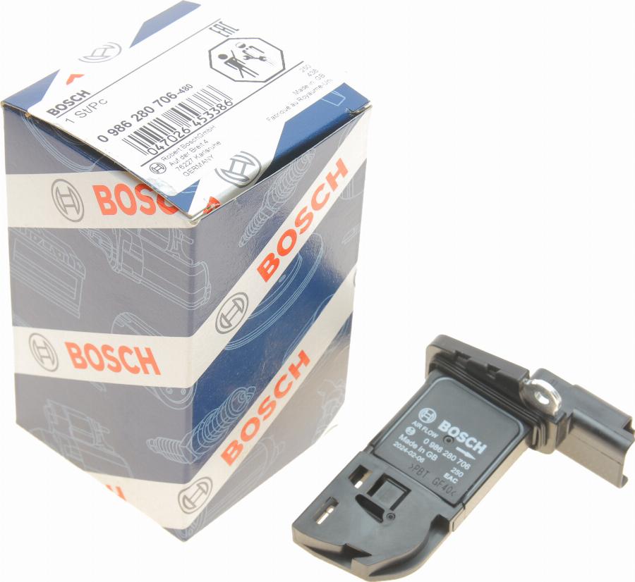 BOSCH 0 986 280 706 - Датчик потоку, маси повітря autocars.com.ua