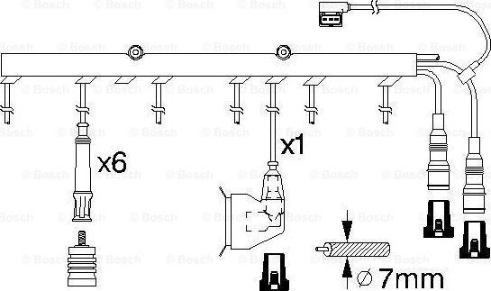 BOSCH 0 986 356 323 - Комплект проводів запалювання autocars.com.ua