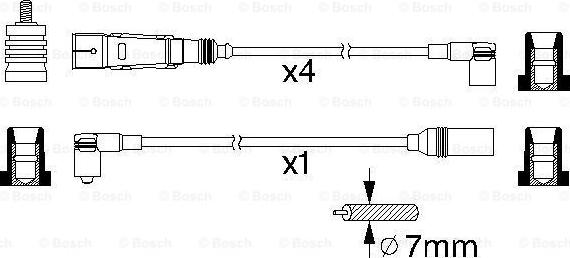 BOSCH 0 986 356 355 - КОМПЛЕКТ ВВ ПРОВОДІВ autocars.com.ua