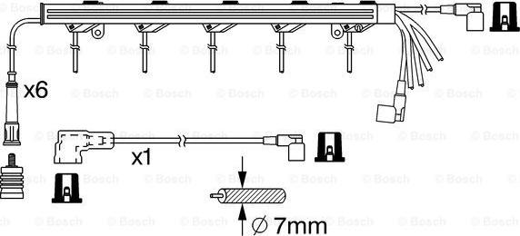 BOSCH 0 986 356 383 - Комплект проводів запалювання autocars.com.ua