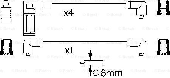 BOSCH 0 986 356 718 - Дріт високовольтні компл. вир-во Bosch autocars.com.ua