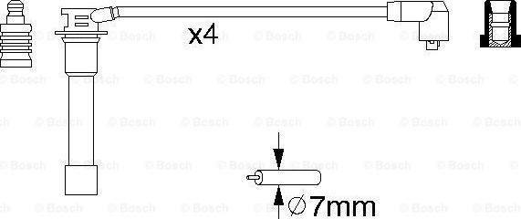 BOSCH 0 986 356 742 - Комплект проводів запалювання autocars.com.ua