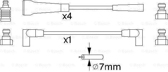 BOSCH 0 986 356 744 - Комплект проводов зажигания avtokuzovplus.com.ua