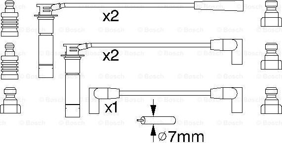 BOSCH 0 986 356 845 - Комплект проводів запалювання autocars.com.ua