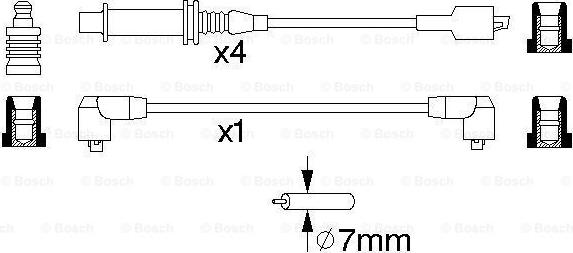 BOSCH 0 986 356 848 - Комплект проводів запалювання autocars.com.ua