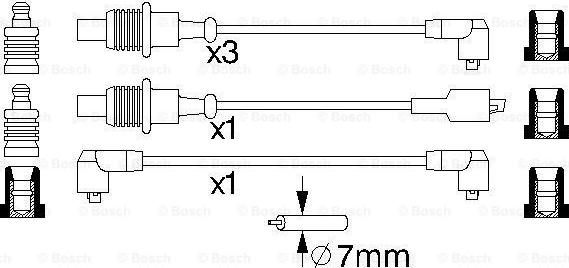 BOSCH 0 986 356 851 - Комплект проводів запалювання autocars.com.ua