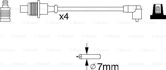 BOSCH 0 986 356 854 - Дріт високовольтні компл. вир-во Bosch autocars.com.ua