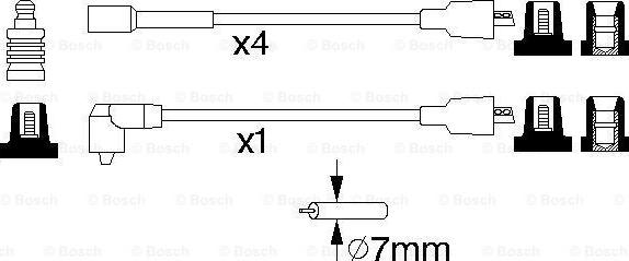 BOSCH 0 986 356 864 - Комплект вв проводів autocars.com.ua