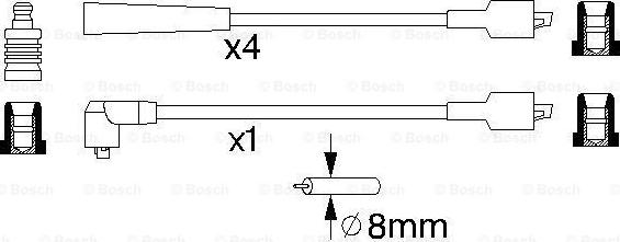 BOSCH 0 986 356 868 - Дріт високовольтні компл. вир-во Bosch autocars.com.ua