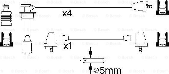 BOSCH 0 986 356 945 - Комплект проводів запалювання autocars.com.ua