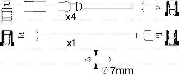 BOSCH 0 986 357 013 - Комплект проводов зажигания avtokuzovplus.com.ua