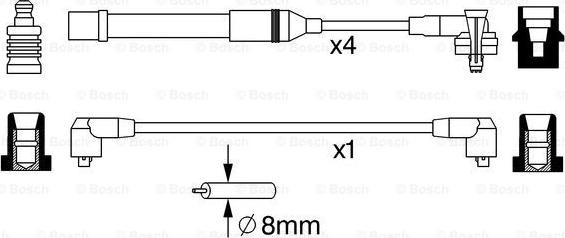 BOSCH 0 986 357 051 - Комплект проводів запалювання autocars.com.ua